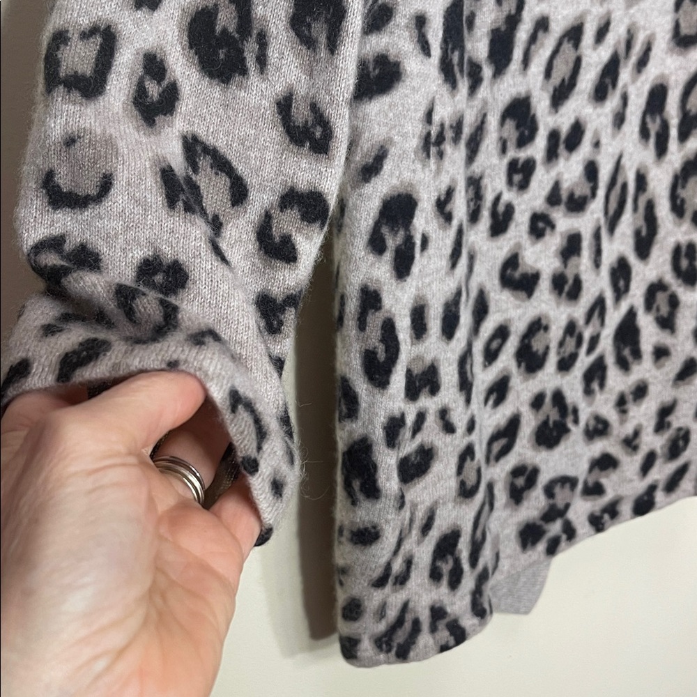 Charter Club Luxury Cashmere Animal Print Cardigan - Picture 7 of 7